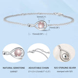 "Abrazo Infinito" Pulsera de plata de ley con símbolo de infinito y cuarzo rosa