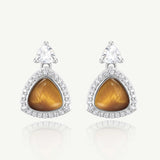 Trinity Essential Silver Earrings in Tiger's Eye
