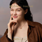 Harry Potter x FANCIME Collar de Plata de Ley con Snitch Dorada