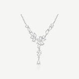 FANCIME “Wisteria Bouquet” Collar en Y con flores colgantes de plata de ley