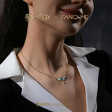 Harry Potter x FANCIME Collar de Plata de Ley con Llaves Voladoras Diseño que Brilla en la Oscuridad