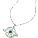 FANCIME Collar de plata de ley con piedra de nacimiento esmeralda de mayo "Promesa estelar"