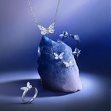 Pendientes luminosos de esmalte y plata de ley "Starlight Butterfly" de FANCIME