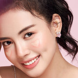 Pendientes de plata de ley con corazón rosa "Bow For Princess" de FANCIME