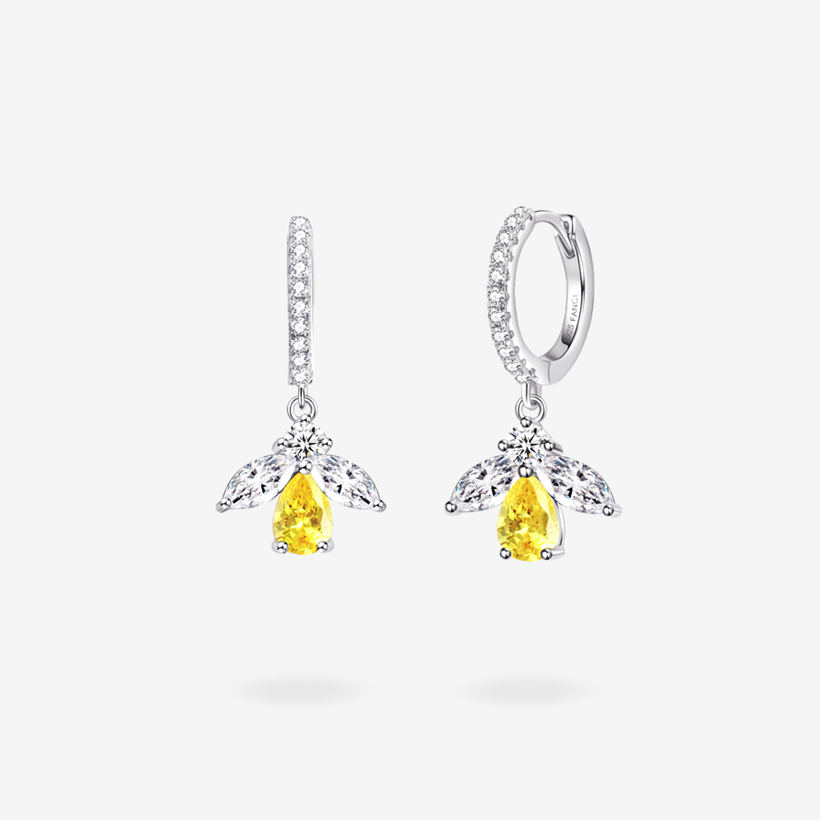 FANCIME "Honey Talk" Honeybee Hoop Sterling Silver Earrings Main