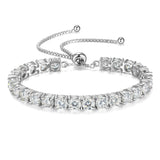 FANCIME Pulsera de tenis bolo de plata de ley con moissanita "La única"