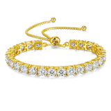 FANCIME Pulsera de tenis bolo de plata de ley con moissanita "La única"