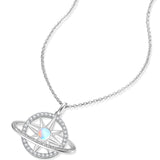 FANCIME Collar de plata de ley con piedra de nacimiento piedra lunar de junio "Promesa estelar"