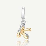 Molten Love Initial Charm Letter K in Sterling Silver