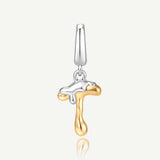 Molten Love Initial Charm Letter T in Sterling Silver