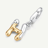 Molten Love Initial Charm Letter H in Sterling Silver