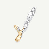 Molten Love Initial Charm Letter Y in Sterling Silver