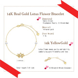 Pulsera de flor de loto de oro amarillo de 14K con perlas de agua dulce de 4MM, pulsera ajustable de lujo, joyería fina