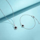 "Abrazo Infinito" Pulsera de plata de ley con símbolo de infinito y piedra de ónix negro