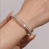 Brazalete rígido de plata de ley FANCIME "Eclíptico"
