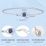 "Abrazo Infinito" Pulsera de plata de ley con símbolo de infinito y piedra de alejandrita, piedra de nacimiento de junio