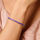 Pulsera de tenis de plata de ley con amatista "Púrpura Espiritual"