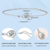 "Abrazo Infinito" Pulsera de plata de ley con símbolo de infinito y piedra de circonia cúbica, piedra de nacimiento de abril