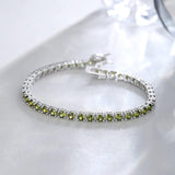 Pulsera de tenis de peridoto de plata de ley "Sunny Delight"