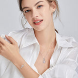 "Abrazo Infinito" Pulsera de plata de ley con símbolo de infinito y cuarzo rosa