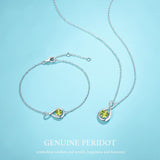 "Abrazo Infinito" Pulsera de plata de ley con símbolo de infinito y piedra de peridoto, piedra de nacimiento de agosto