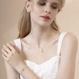 "Abrazo Infinito" Pulsera de plata de ley con símbolo de infinito y piedra de citrino, piedra de nacimiento de noviembre