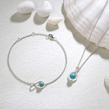"Abrazo Infinito" Pulsera de plata de ley con símbolo de infinito y piedra de turquesa azul, piedra de nacimiento de diciembre