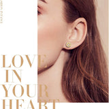 Pendientes de botón FANCIME estrella Hope con diamante en oro amarillo de 18K