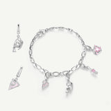 Amuleto de plata Corazón guardián rosa