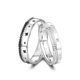 Anillos de Promesa para Parejas de Plata de Ley FANCIME "Afecto Estrellado"