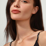 Collar FANCIME Doble Círculo en Oro Macizo 14K