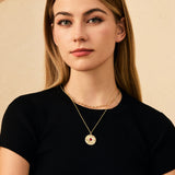 FANCIME "Lumen Star" Collar de plata de ley con rubí, piedra de nacimiento de julio