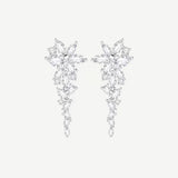 FANCIME "Wisteria Bouquet" Pendientes de plata de ley con racimo de pétalos y cierre de presión