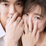 Anillos a juego de estrella de plata de ley FANCIME "Starlit Melody" para parejas