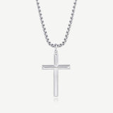 Collar para hombre FANCIME con cruz biselada en plata de ley