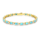 Pulsera de plata de ley con piedra turquesa talla fancy cut "Glamour Radiance"