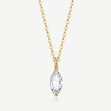Collar solitario marquesa de diamante cultivado en laboratorio de 0.55 ct en oro amarillo de 14K