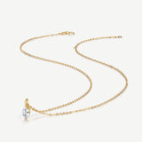 Collar solitario marquesa de diamante cultivado en laboratorio de 0.55 ct en oro amarillo de 14K