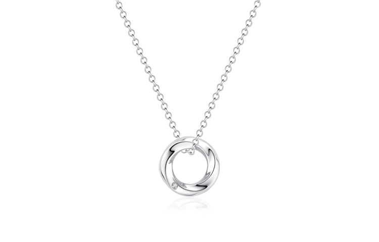 FANCIME “FALL IN LOVE” Collares de plata de ley para parejas con circón azul