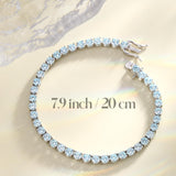 Pulsera de tenis de aguamarina de plata de ley "Blue Bliss"
