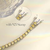 Pulsera de tenis de citrino amarillo de plata de ley "Spirit Renewal"