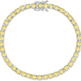 Pulsera de tenis de citrino amarillo de plata de ley "Spirit Renewal"
