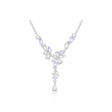 FANCIME “Wisteria Bouquet” Collar en Y con flores colgantes de plata de ley