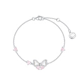 Pulsera de Plata de Ley FANCIME “Beso de Perla” con Lazo de Mariposa