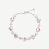 Pulsera de tenis de plata de ley con corazón halo "Srta. Encantadora" de FANCIME