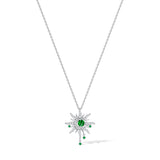 FANCIME "Soluna Nexus" Collar de plata de ley con esmeralda, piedra de nacimiento de mayo