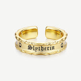 Harry Potter x FANCIME Anillo de Plata de Ley de la Casa Slytherin