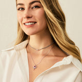 FANCIME "Soluna Nexus" Collar de plata de ley con rubí, piedra de nacimiento de julio