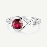 Anillo de Promesa "Abrazo Infinito" con Rubí