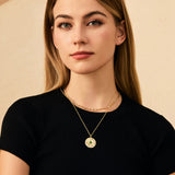 FANCIME "Lumen Star" Collar de plata de ley con peridoto, piedra de nacimiento de agosto